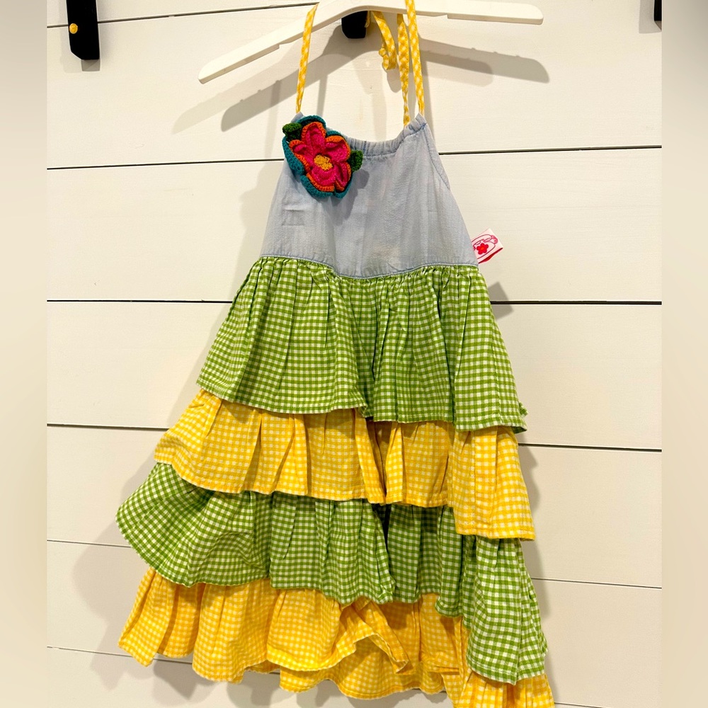 Chatti Patti toddler size 4T dress with layered ruffles and string tie neck